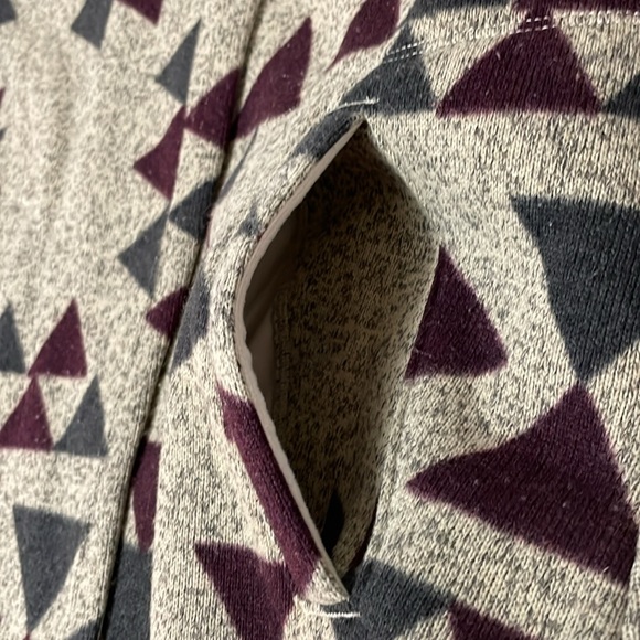 North Face Crescent Wrap Fleece Jacket Toggle Button Peyote Beige Aztec Sweater - Picture 11 of 14